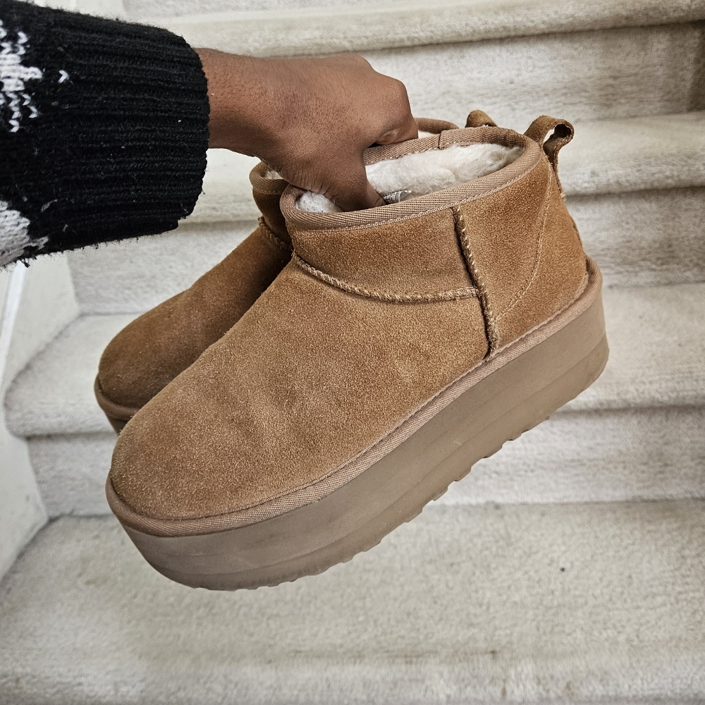 Ugg Classic Ultra Mini Platform Suede Boots - Picture 2 of 6